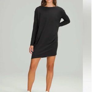 Lululemon Back In Action Long Sleeve Dress Black Size 10